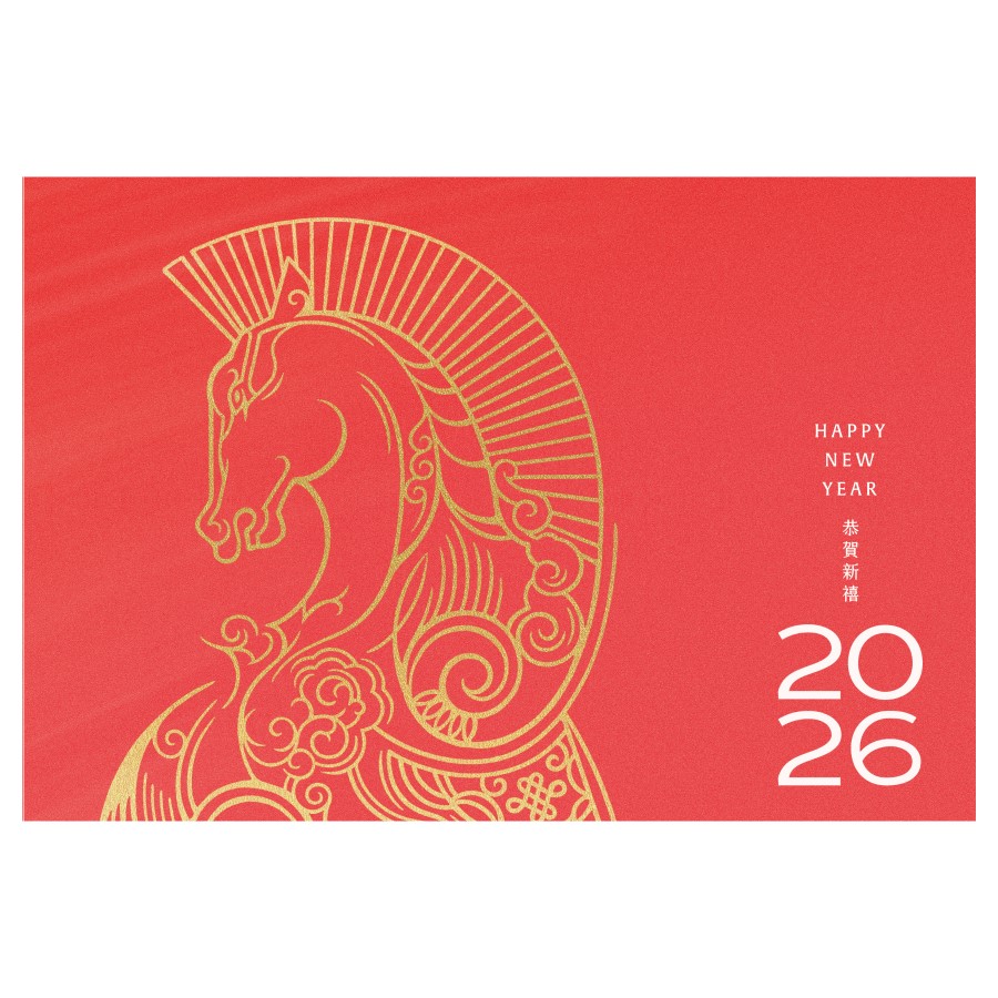 New Year’s Greeting Cards ─ Gallant Horse Festive Type