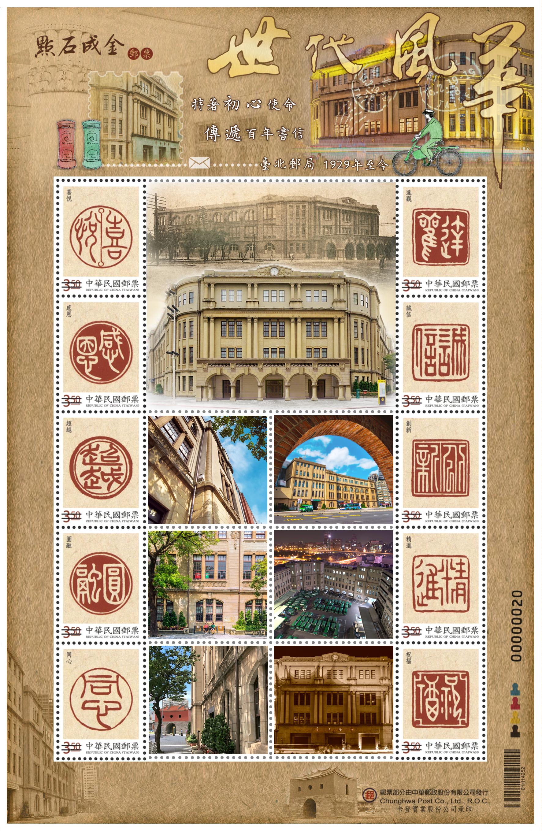 臺北北門郵局世代風華個人化郵票