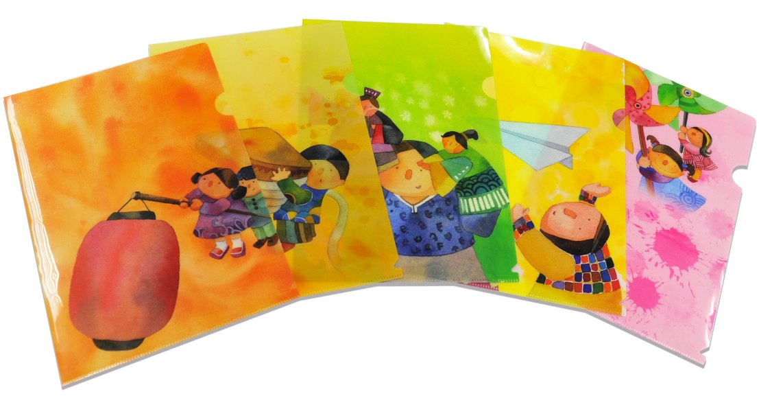 童玩郵票圖案L型文件夾B系列